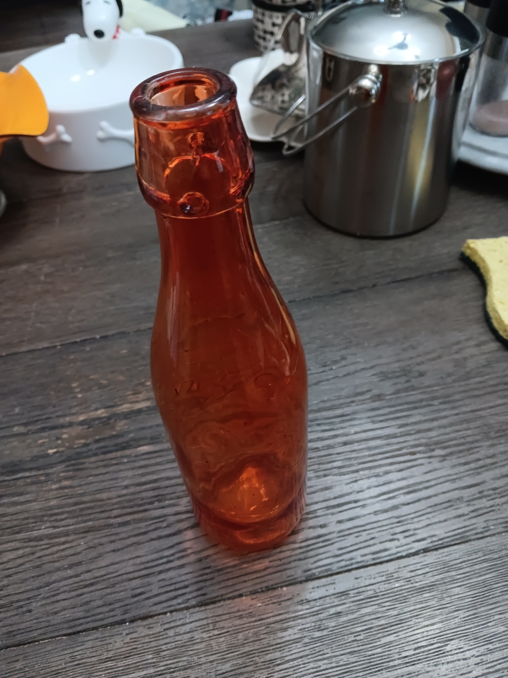 Orange Decorative Glass Bottle Vase